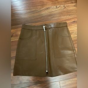 Brown Leather Skirt